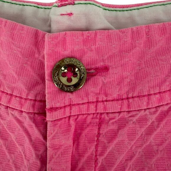 Lilly Pulitzer Callahan Shorts Size 2 Solid Pink Textured Preppy Beach Chino - Picture 2 of 9